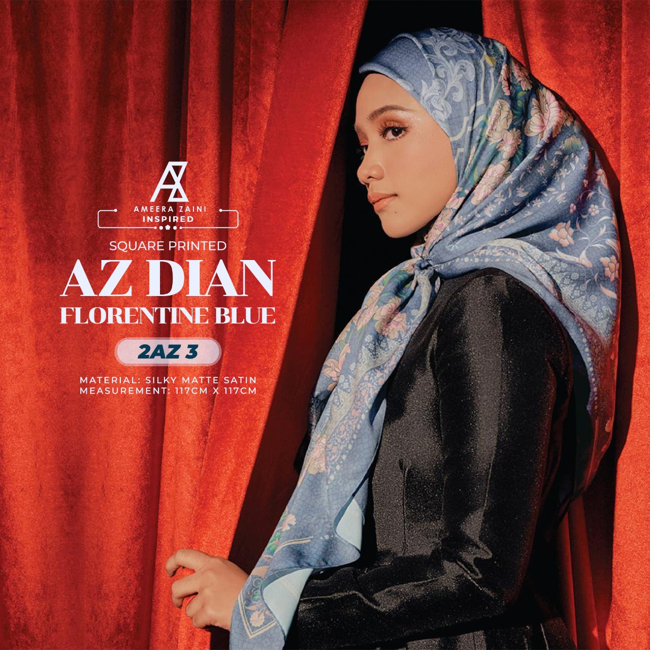 Ameera Zaini Inspired AZ DIAN FLORENTINE Square Collection (2AZ)
