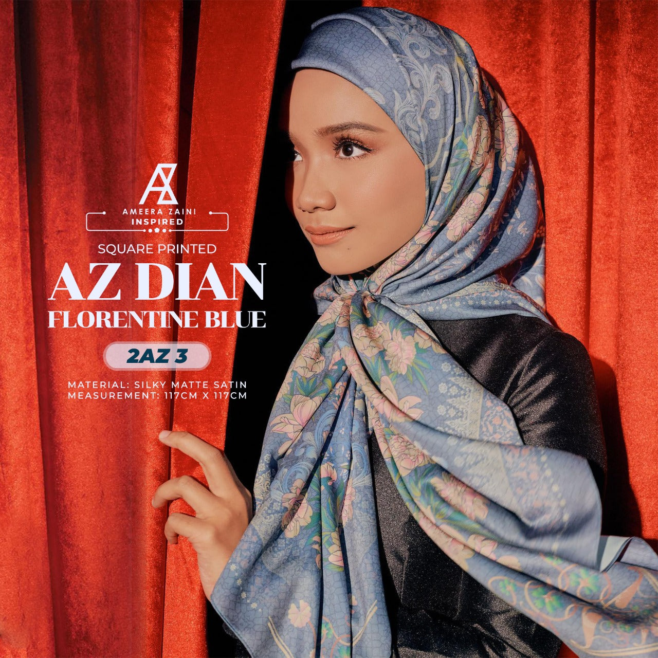 Ameera Zaini Inspired AZ DIAN FLORENTINE Square Collection (2AZ)