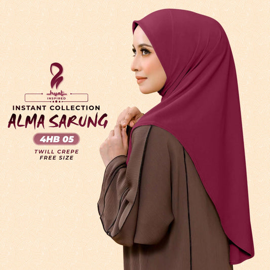 Hyat Inspired Instant Alma Sarung Plain Collection (4HB)