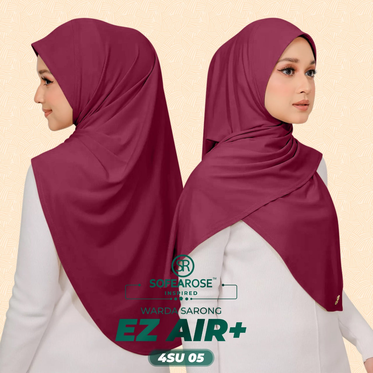 Sofearose Inspired Warda Sarong Series Instant Plain Collection (4SU)