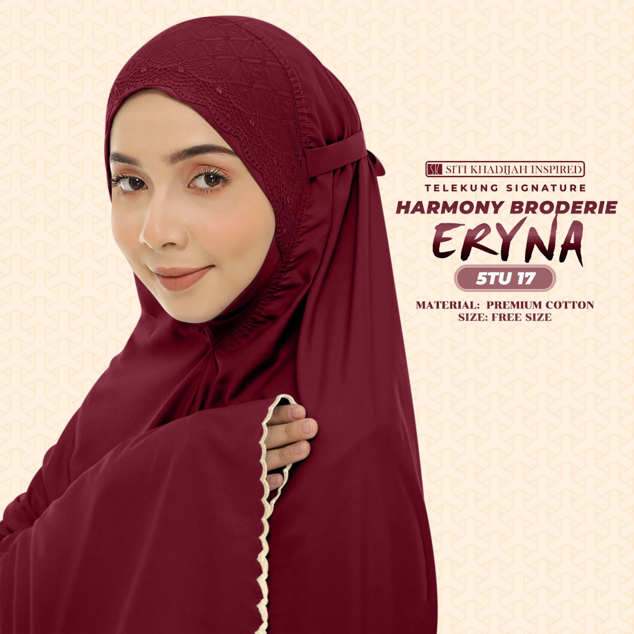 Telekung Inspired SK Harmony Broderie Eryna Collection Free Woven bag (5TU)
