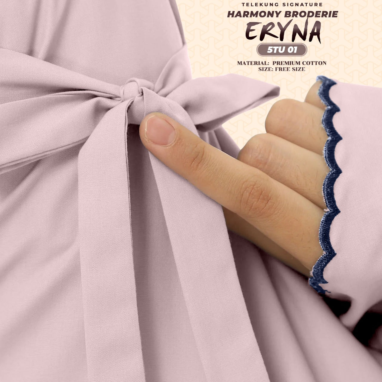 Telekung Inspired SK Harmony Broderie Eryna Collection Free Woven bag (5TU)