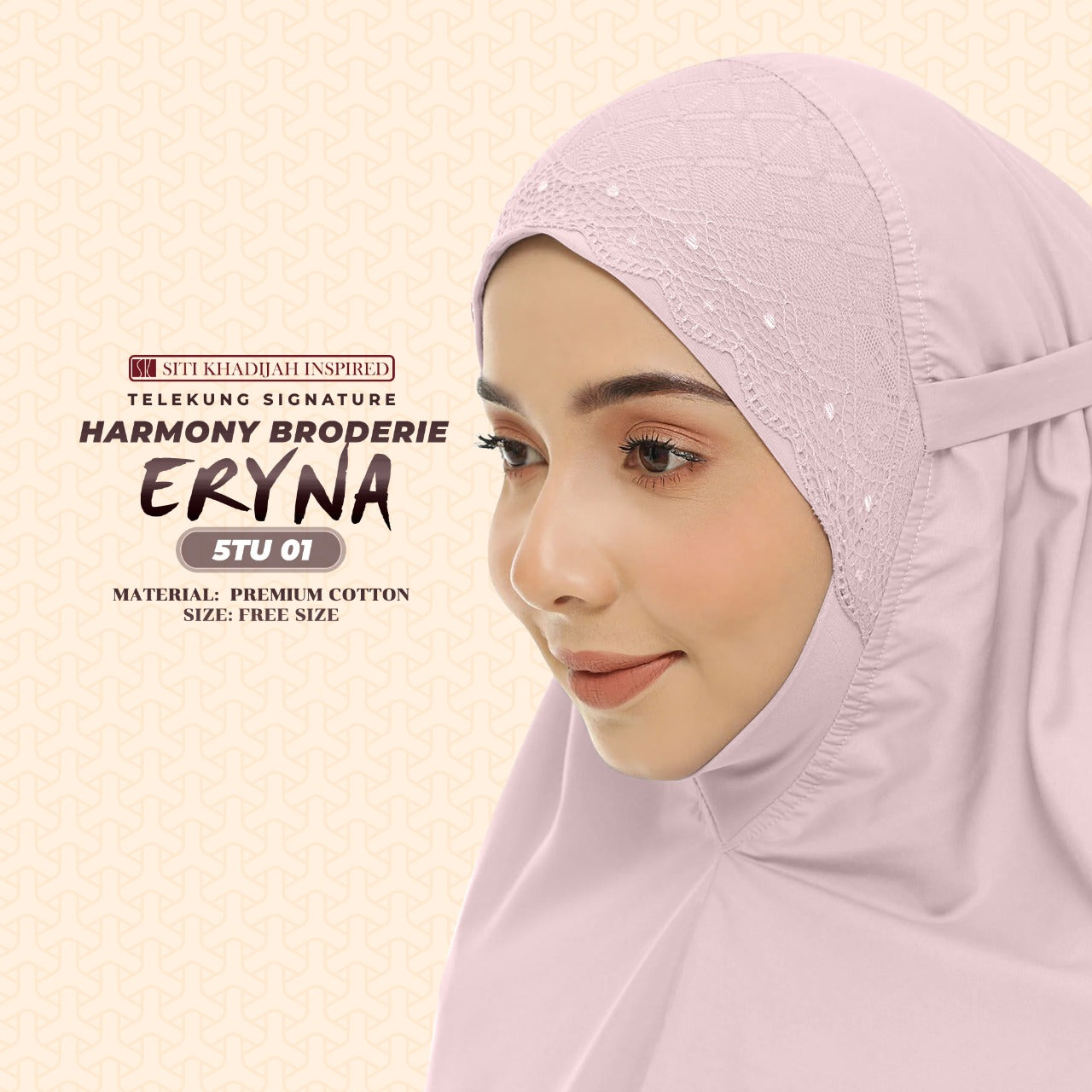 Telekung Inspired SK Harmony Broderie Eryna Collection Free Woven bag (5TU)