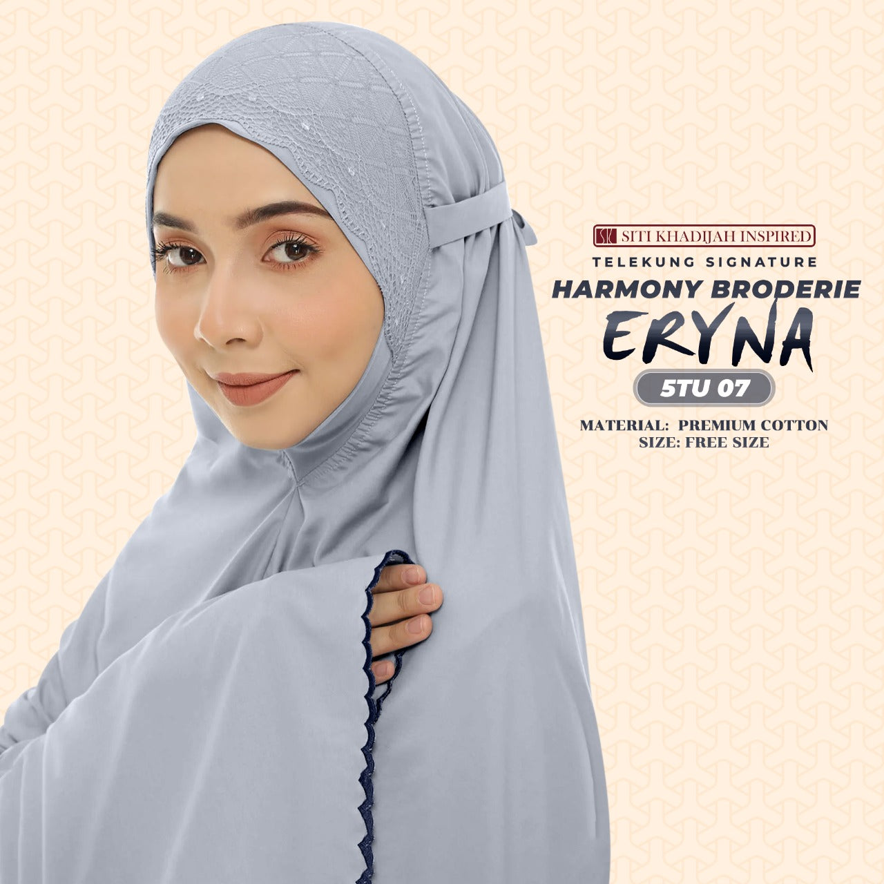 Telekung Inspired SK Harmony Broderie Eryna Collection Free Woven bag (5TU)
