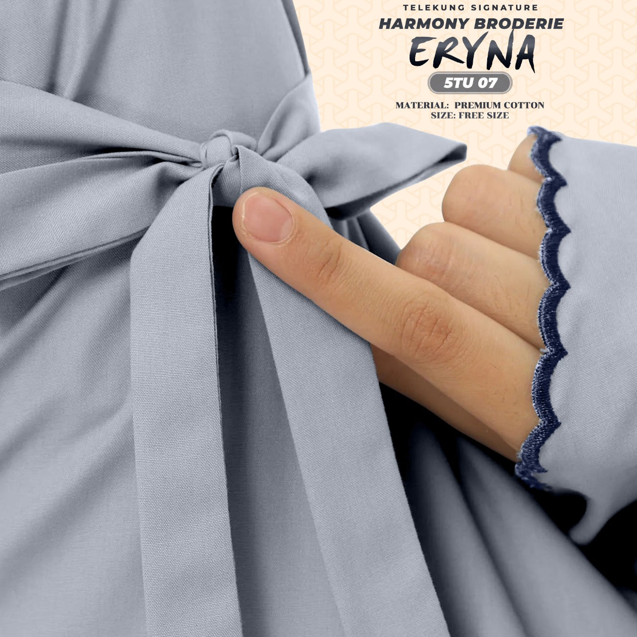 Telekung Inspired SK Harmony Broderie Eryna Collection Free Woven bag (5TU)