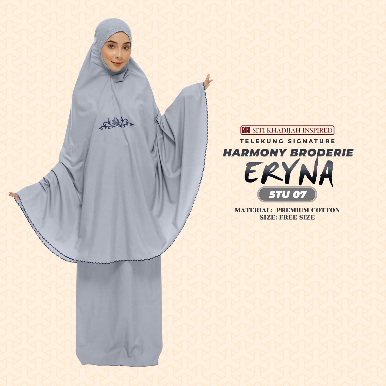 Telekung Inspired SK Harmony Broderie Eryna Collection Free Woven bag (5TU)