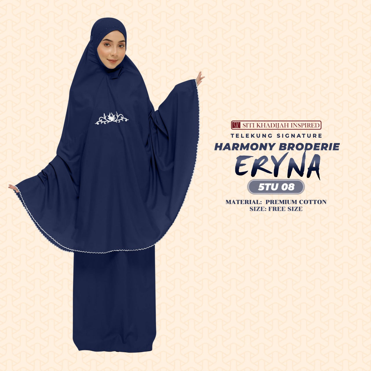 Telekung Inspired SK Harmony Broderie Eryna Collection Free Woven bag (5TU)