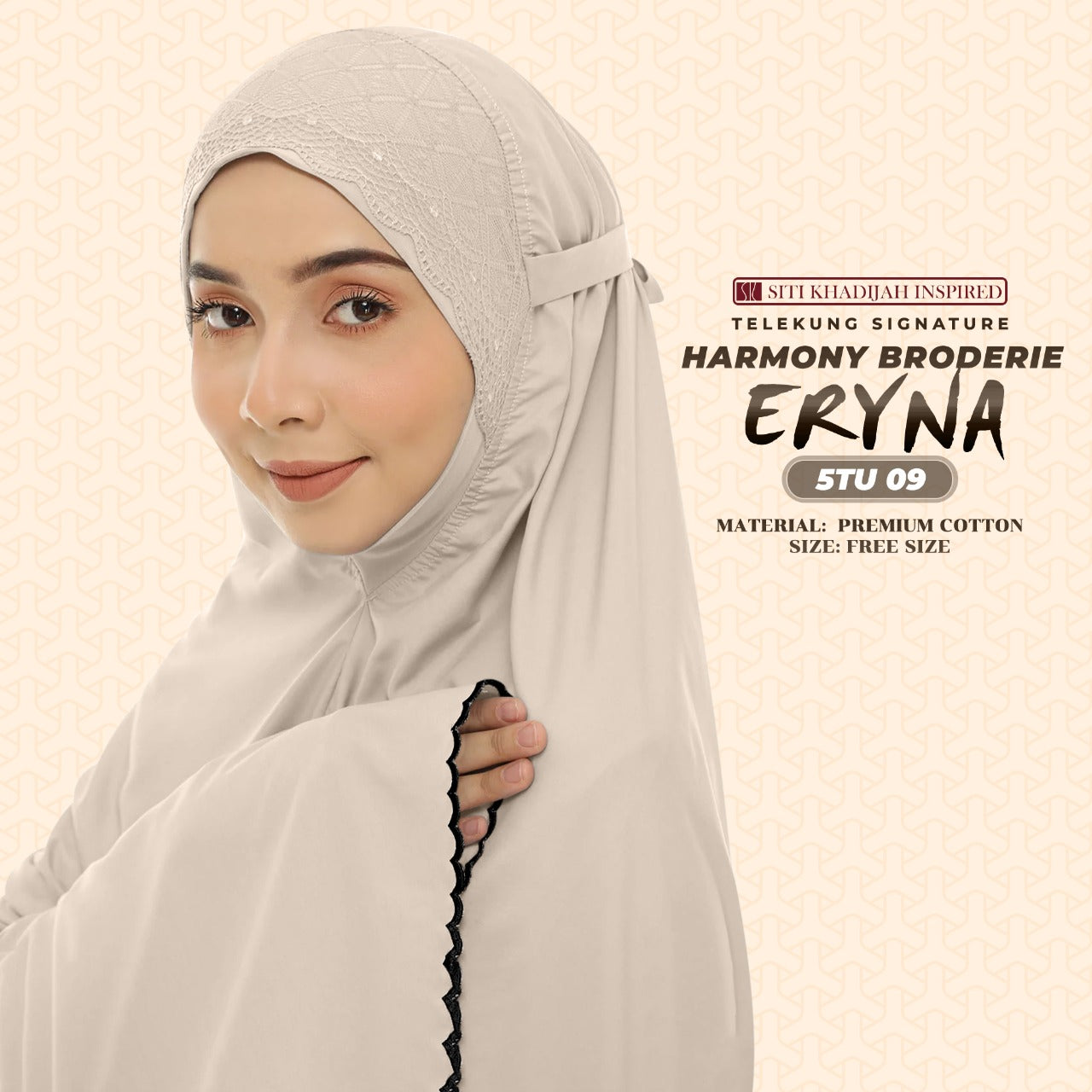 Telekung Inspired SK Harmony Broderie Eryna Collection Free Woven bag (5TU)