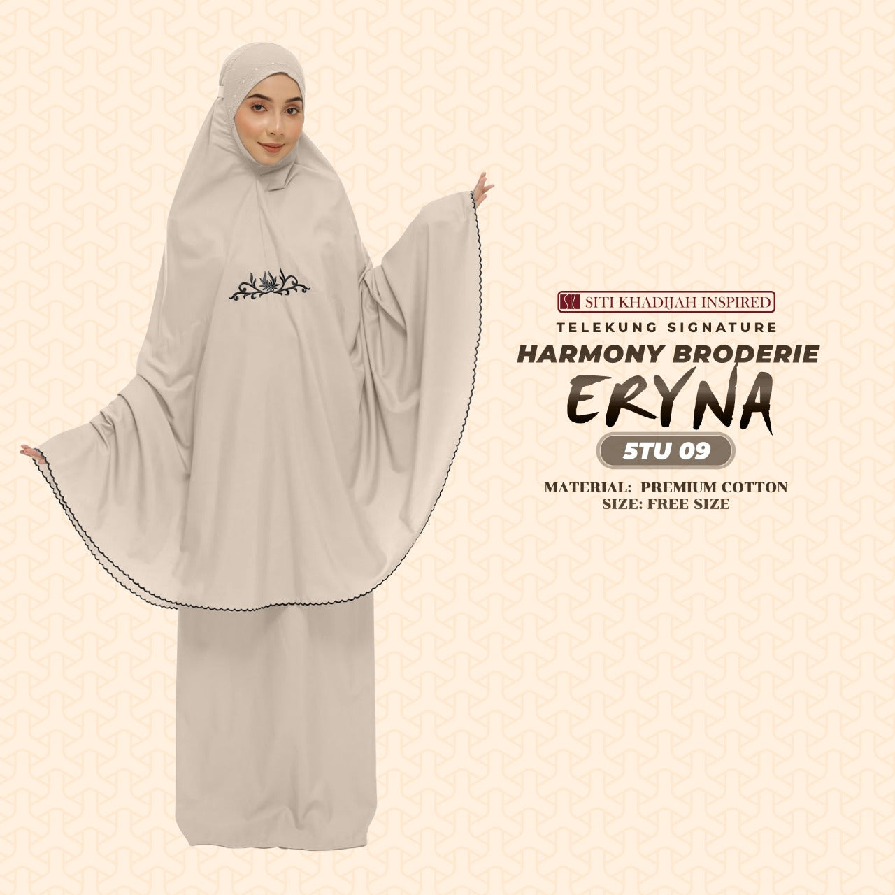 Telekung Inspired SK Harmony Broderie Eryna Collection Free Woven bag (5TU)