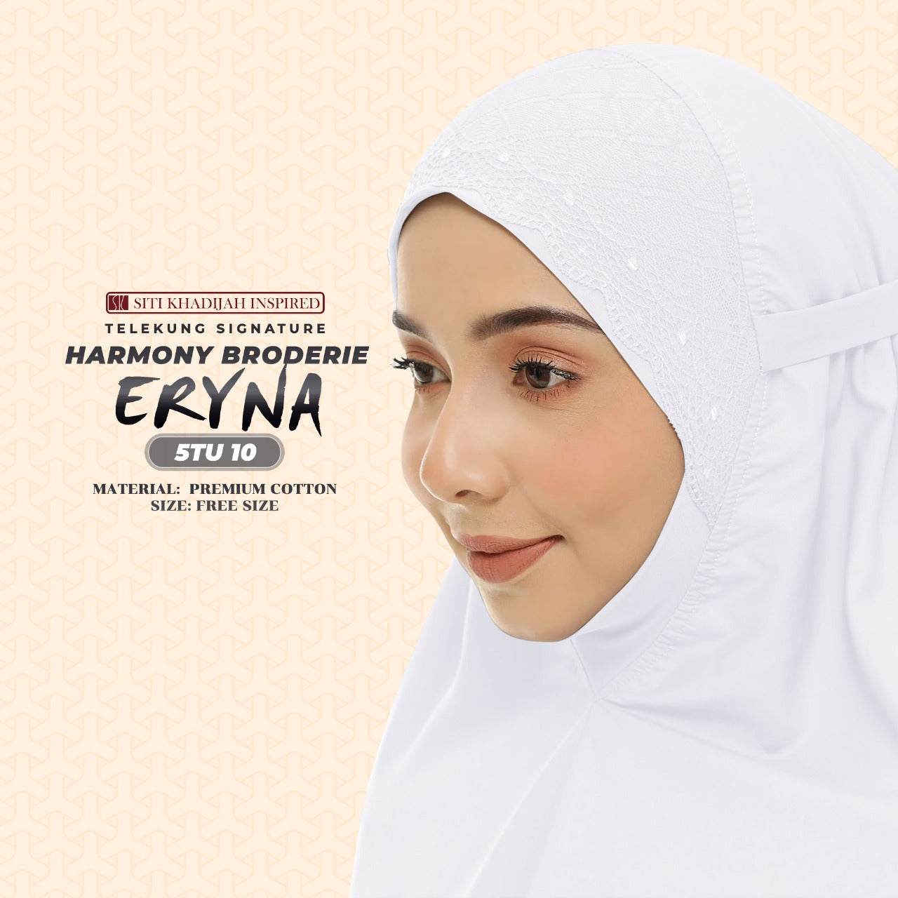 Telekung Inspired SK Harmony Broderie Eryna Collection Free Woven bag (5TU)