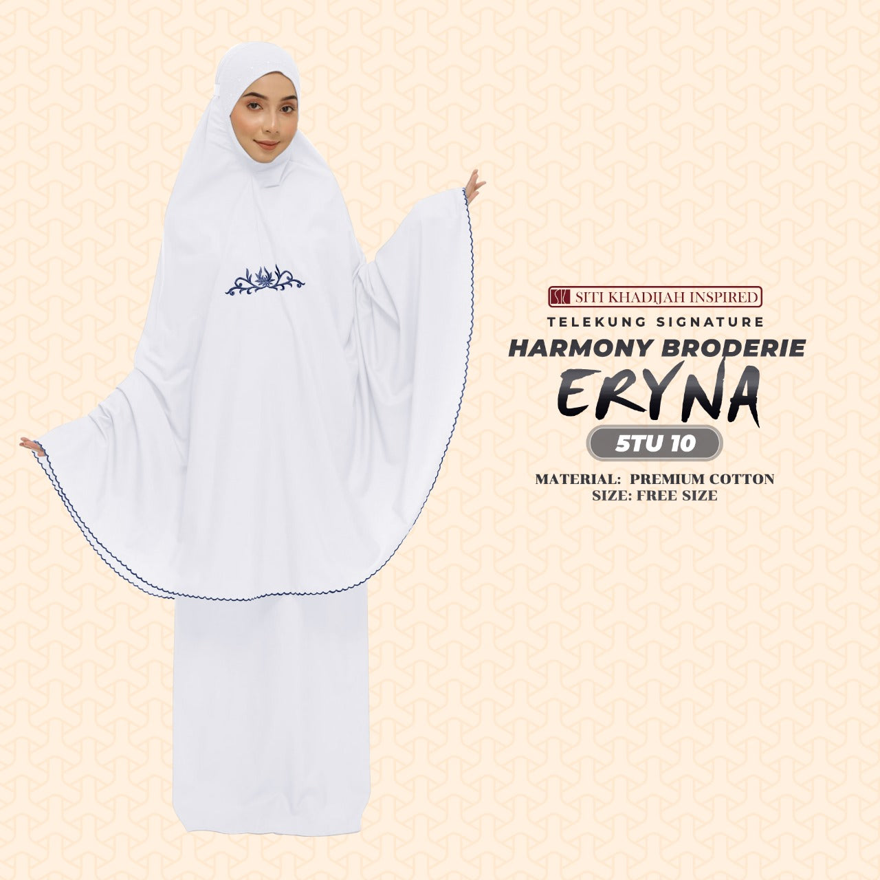 Telekung Inspired SK Harmony Broderie Eryna Collection Free Woven bag (5TU)