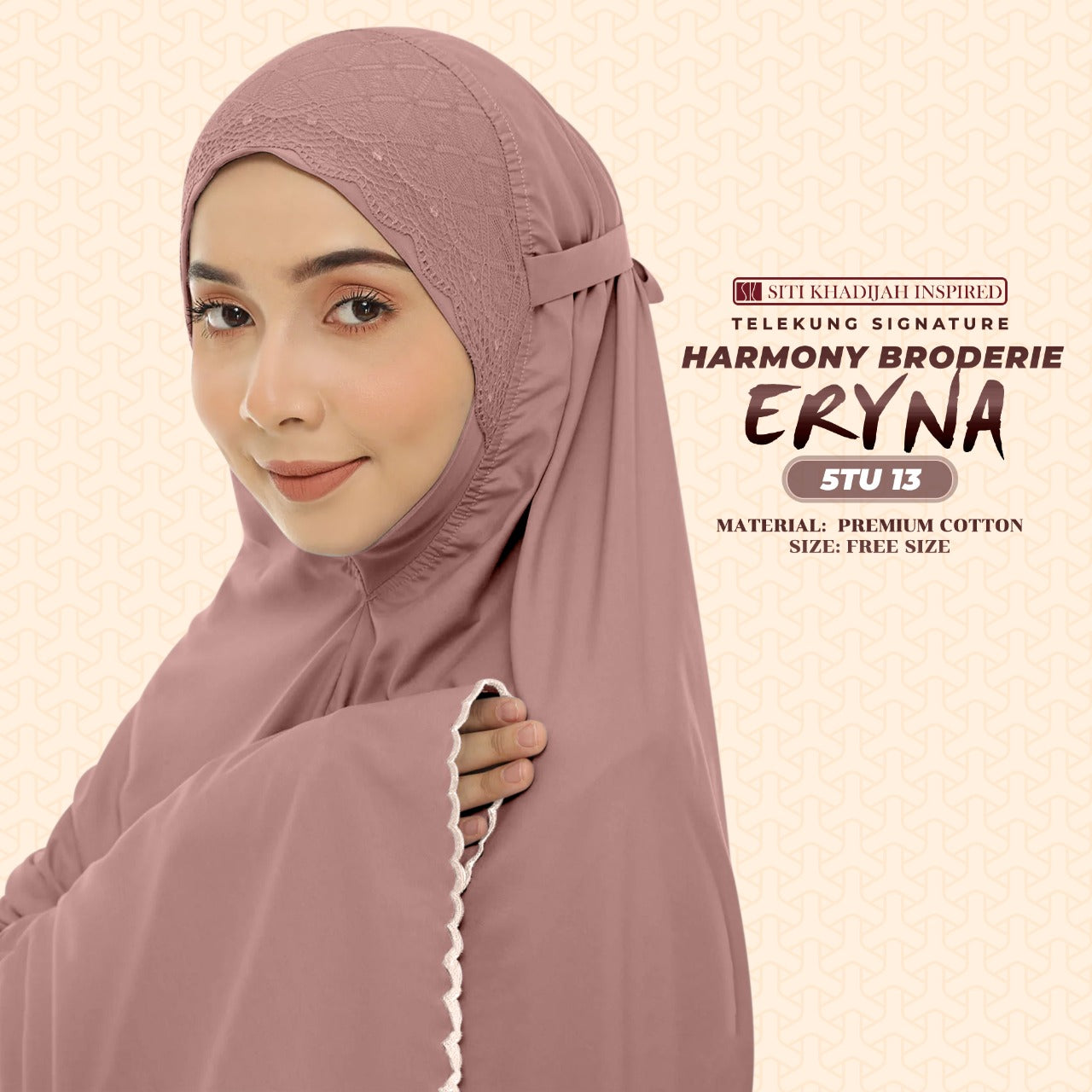 Telekung Inspired SK Harmony Broderie Eryna Collection Free Woven bag (5TU)
