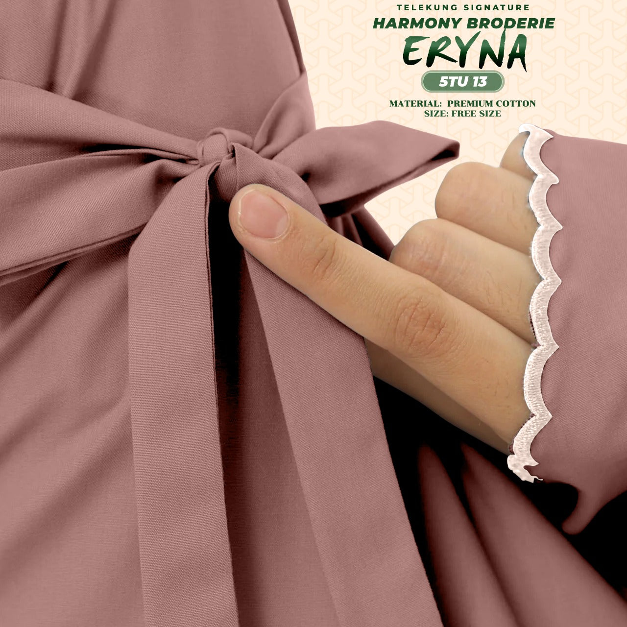 Telekung Inspired SK Harmony Broderie Eryna Collection Free Woven bag (5TU)