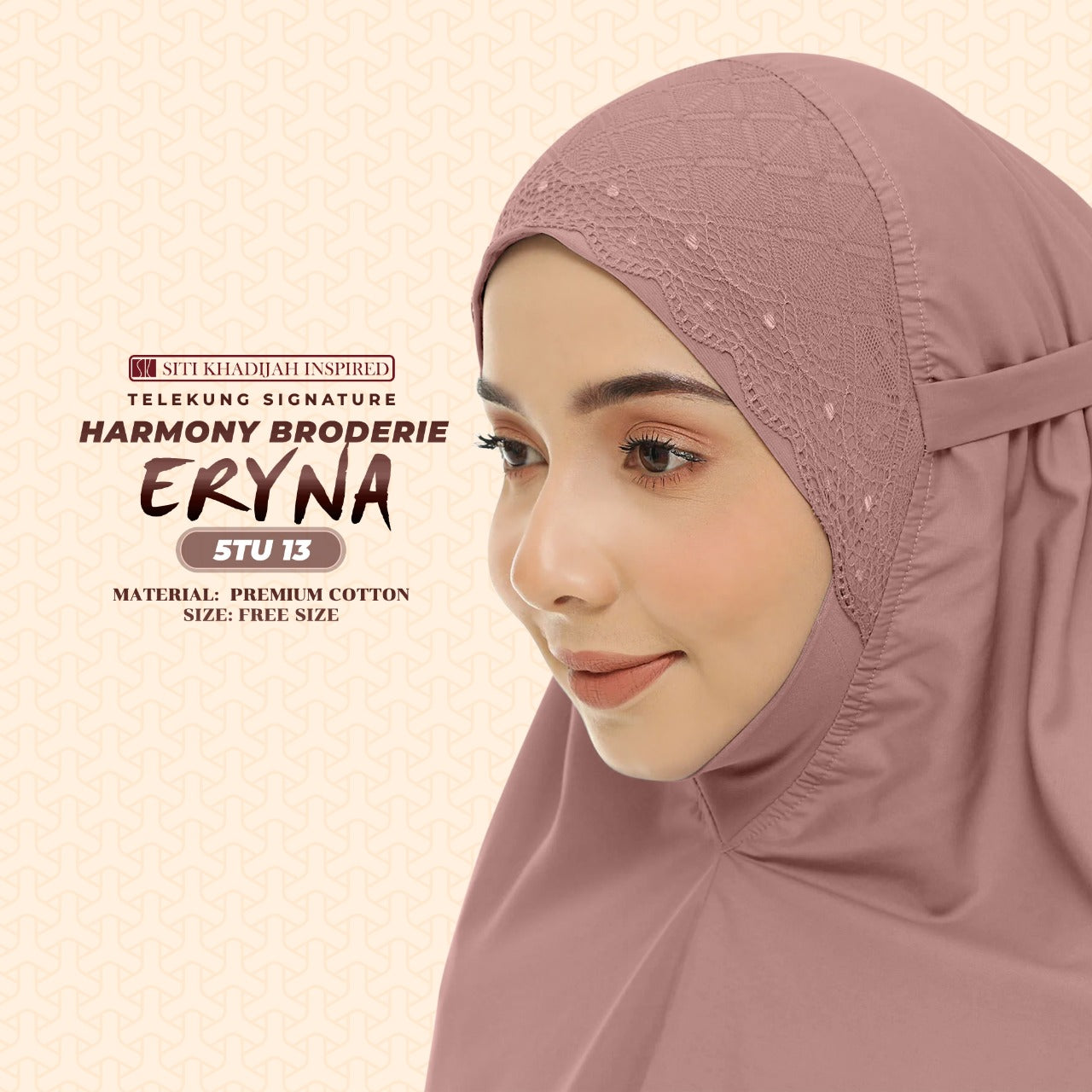 Telekung Inspired SK Harmony Broderie Eryna Collection Free Woven bag (5TU)