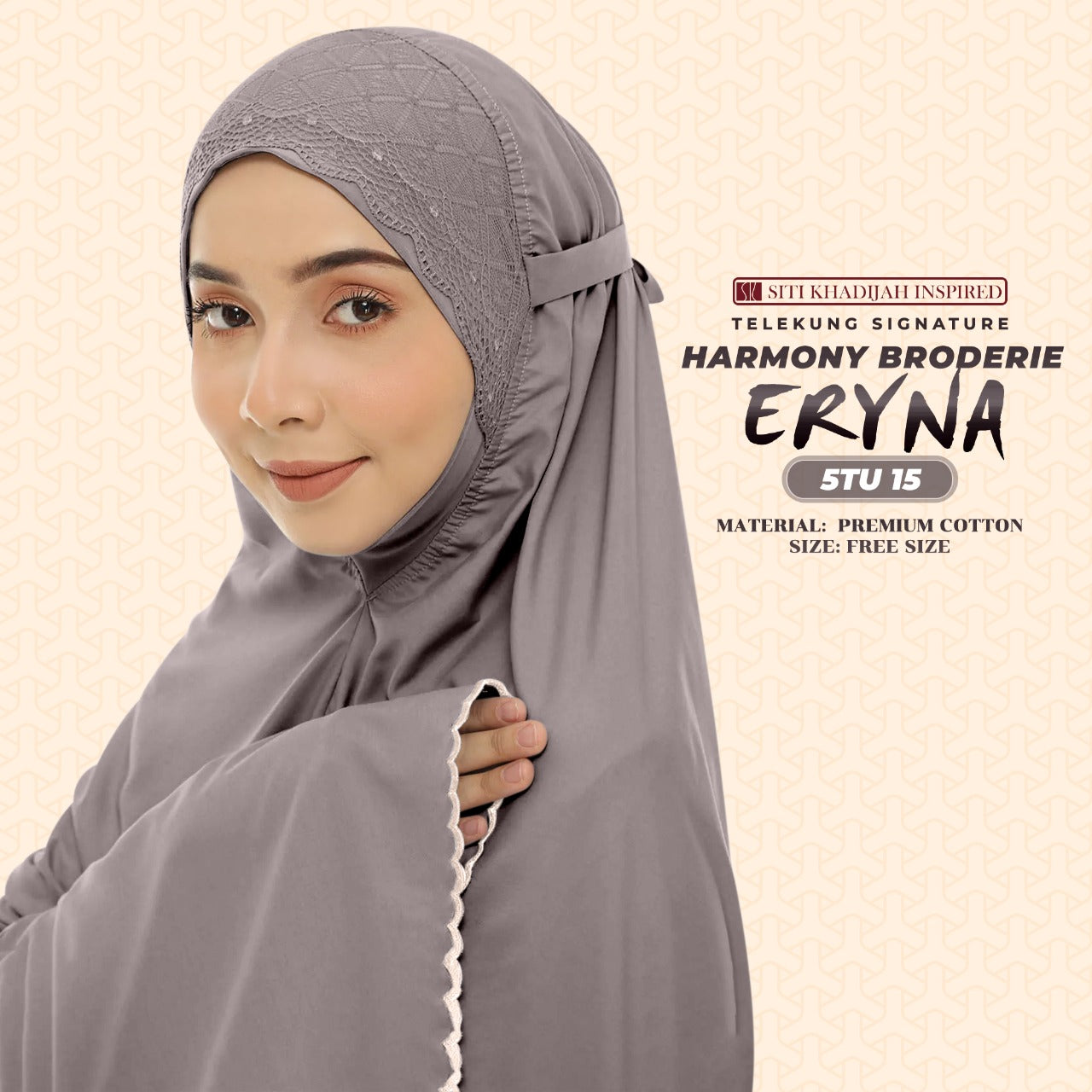 Telekung Inspired SK Harmony Broderie Eryna Collection Free Woven bag (5TU)