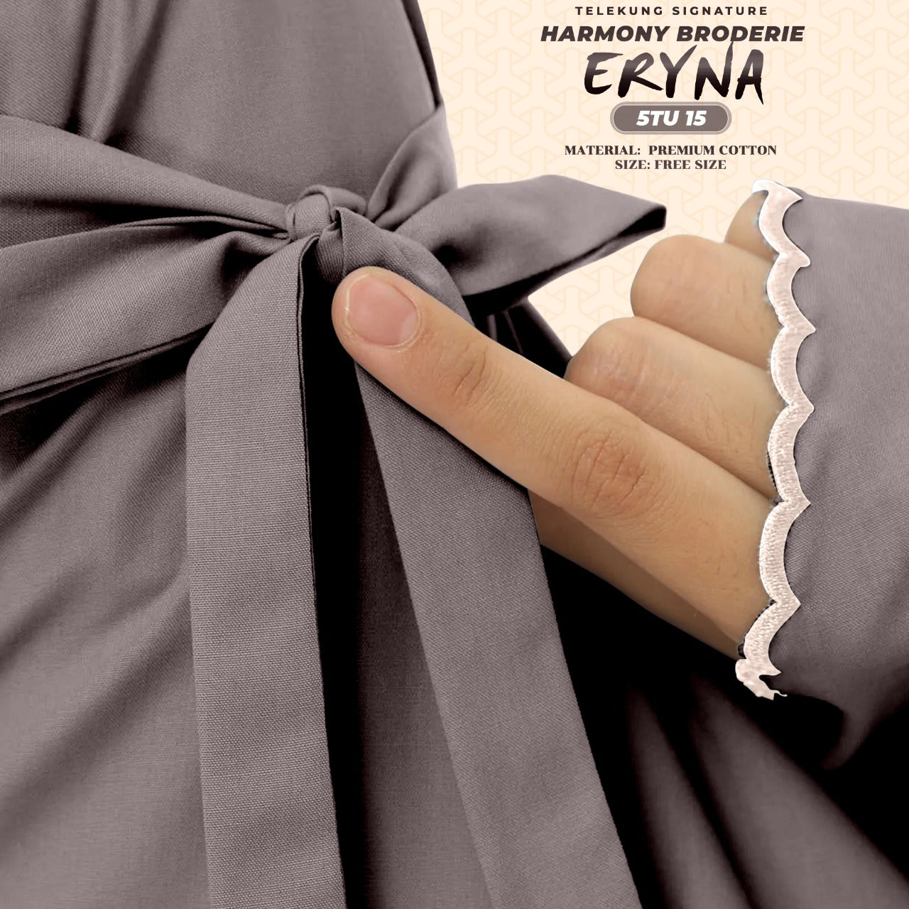 Telekung Inspired SK Harmony Broderie Eryna Collection Free Woven bag (5TU)