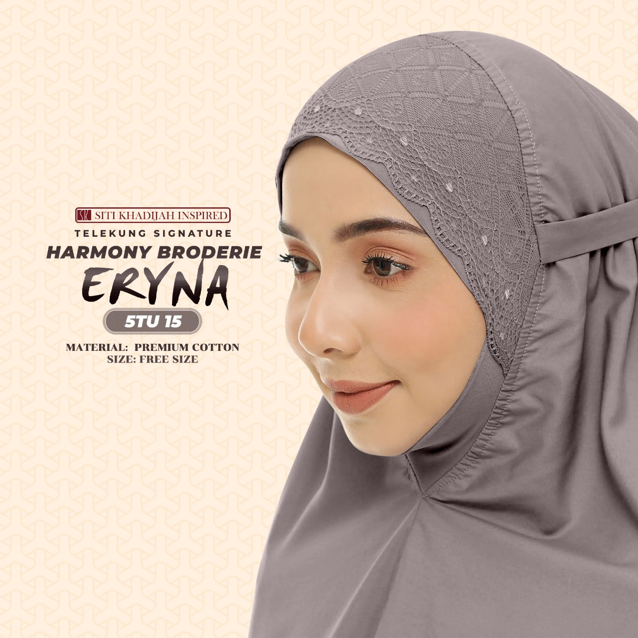 Telekung Inspired SK Harmony Broderie Eryna Collection Free Woven bag (5TU)