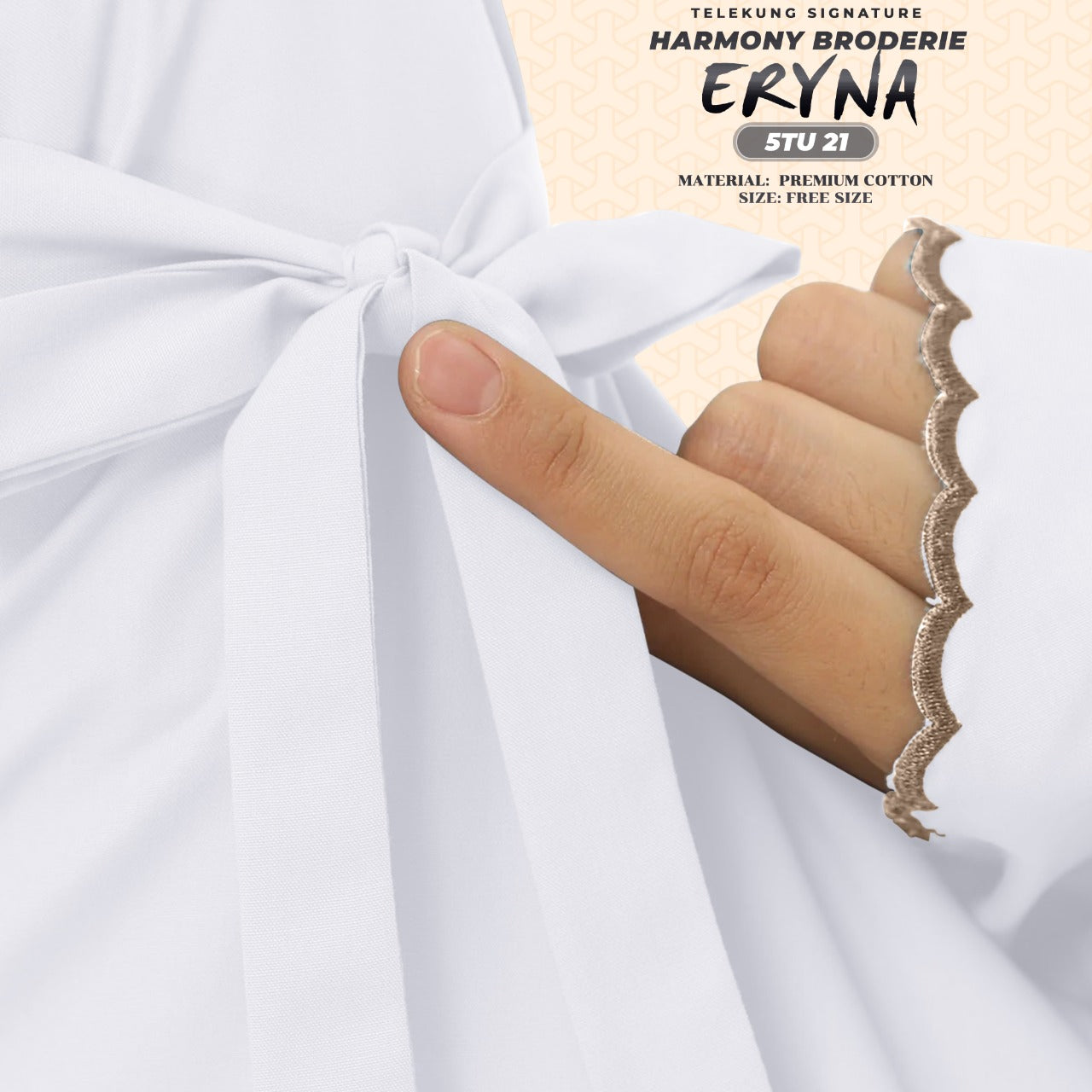 Telekung Inspired SK Harmony Broderie Eryna Collection Free Woven bag (5TU)