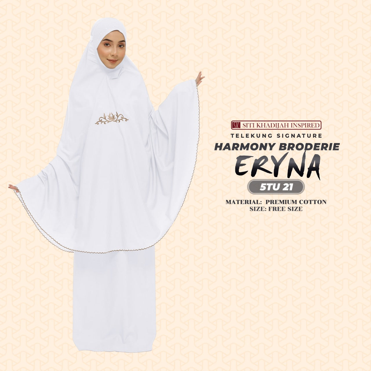 Telekung Inspired SK Harmony Broderie Eryna Collection Free Woven bag (5TU)