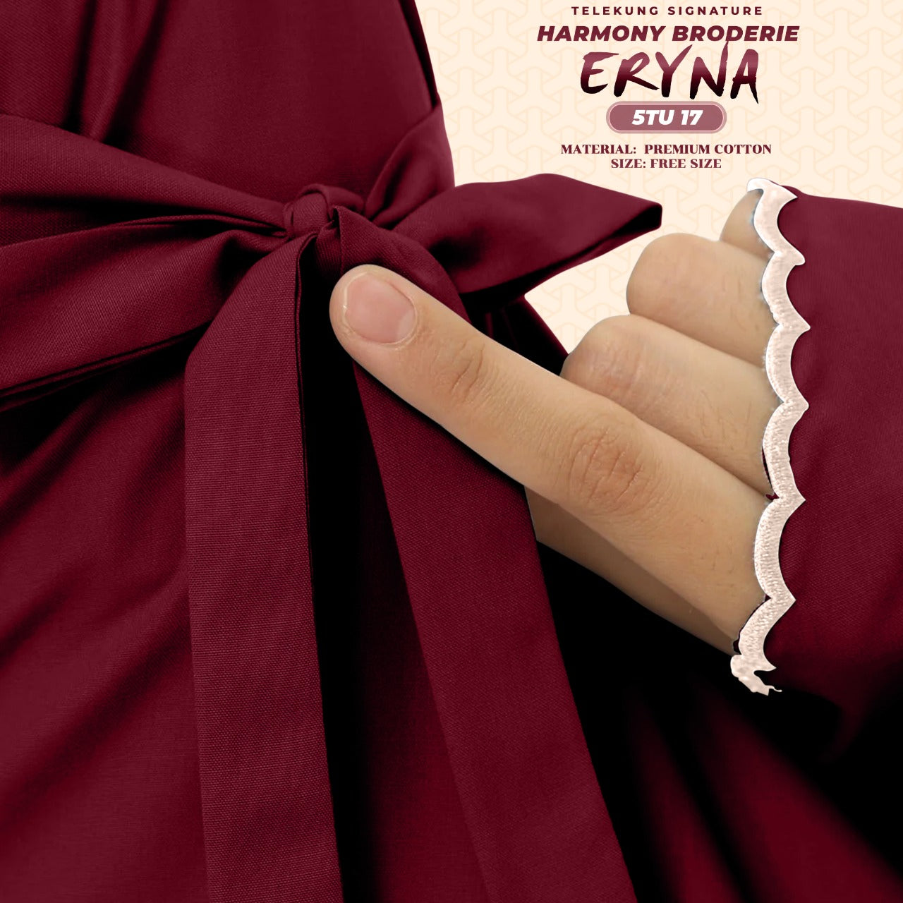 Telekung Inspired SK Harmony Broderie Eryna Collection Free Woven bag (5TU)