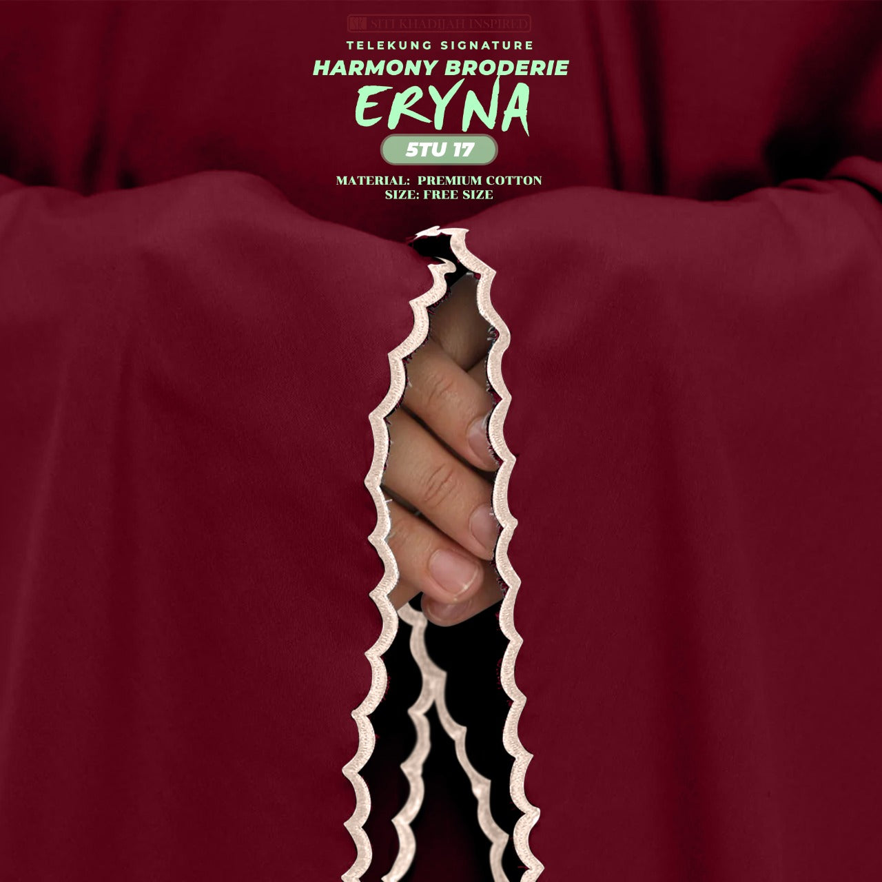 Telekung Inspired SK Harmony Broderie Eryna Collection Free Woven bag (5TU)