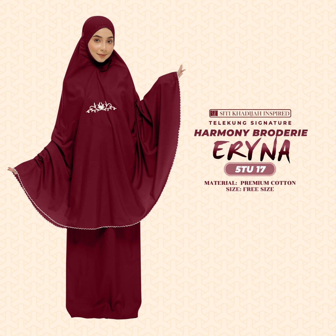 Telekung Inspired SK Harmony Broderie Eryna Collection Free Woven bag (5TU)