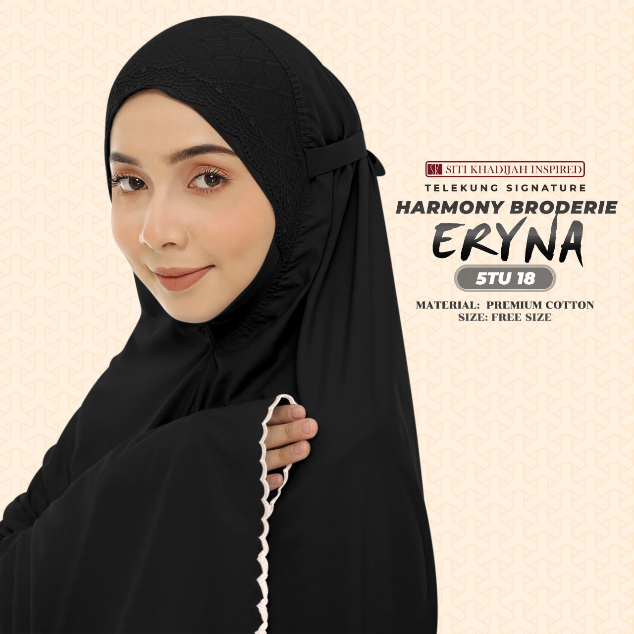 Telekung Inspired SK Harmony Broderie Eryna Collection Free Woven bag (5TU)