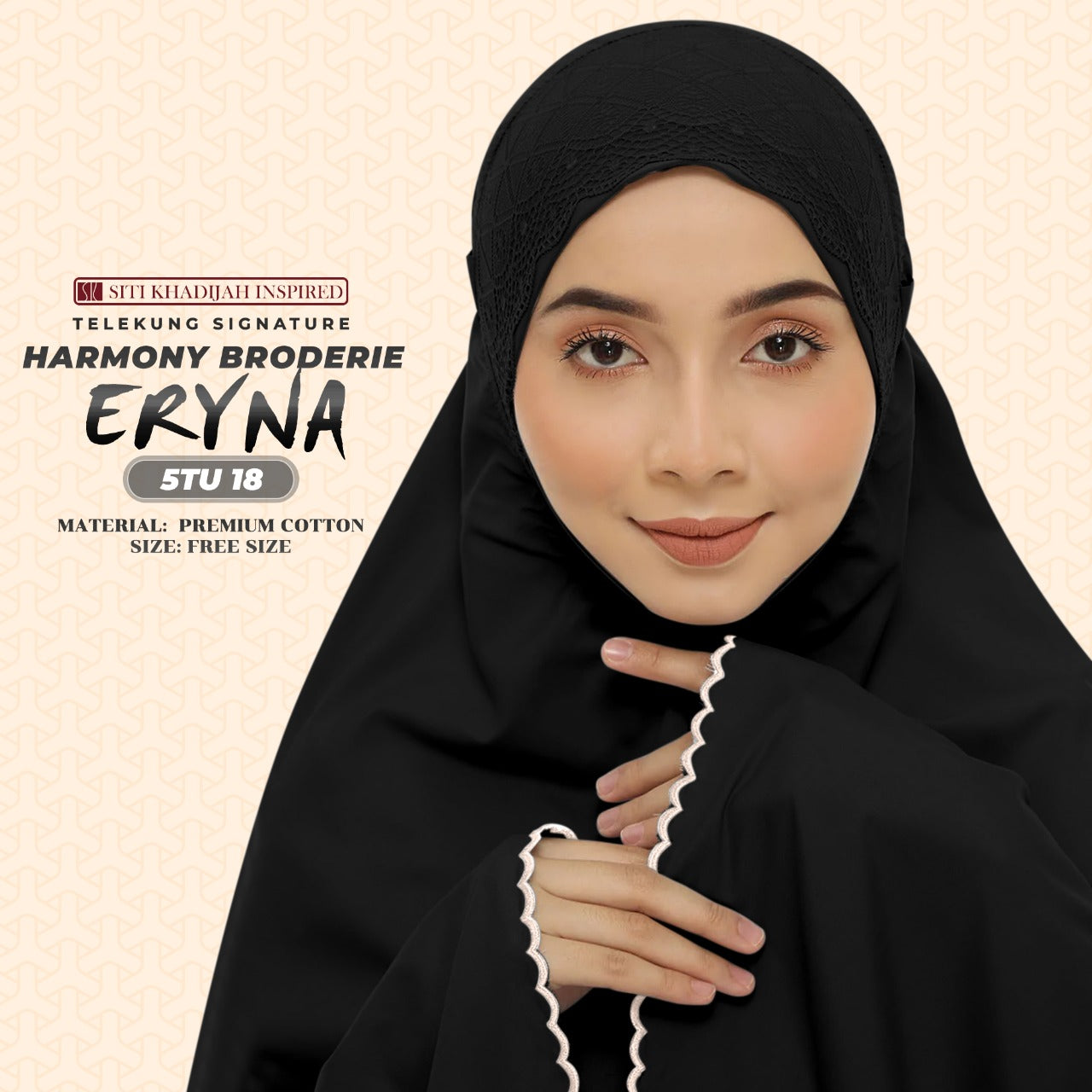 Telekung Inspired SK Harmony Broderie Eryna Collection Free Woven bag (5TU)