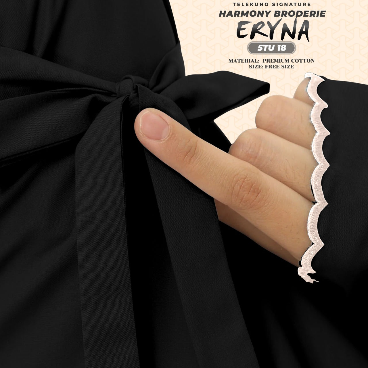 Telekung Inspired SK Harmony Broderie Eryna Collection Free Woven bag (5TU)