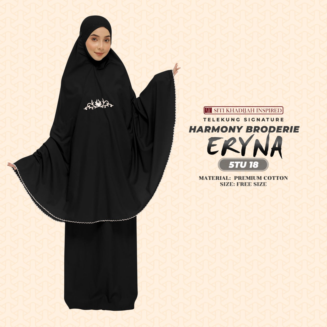 Telekung Inspired SK Harmony Broderie Eryna Collection Free Woven bag (5TU)