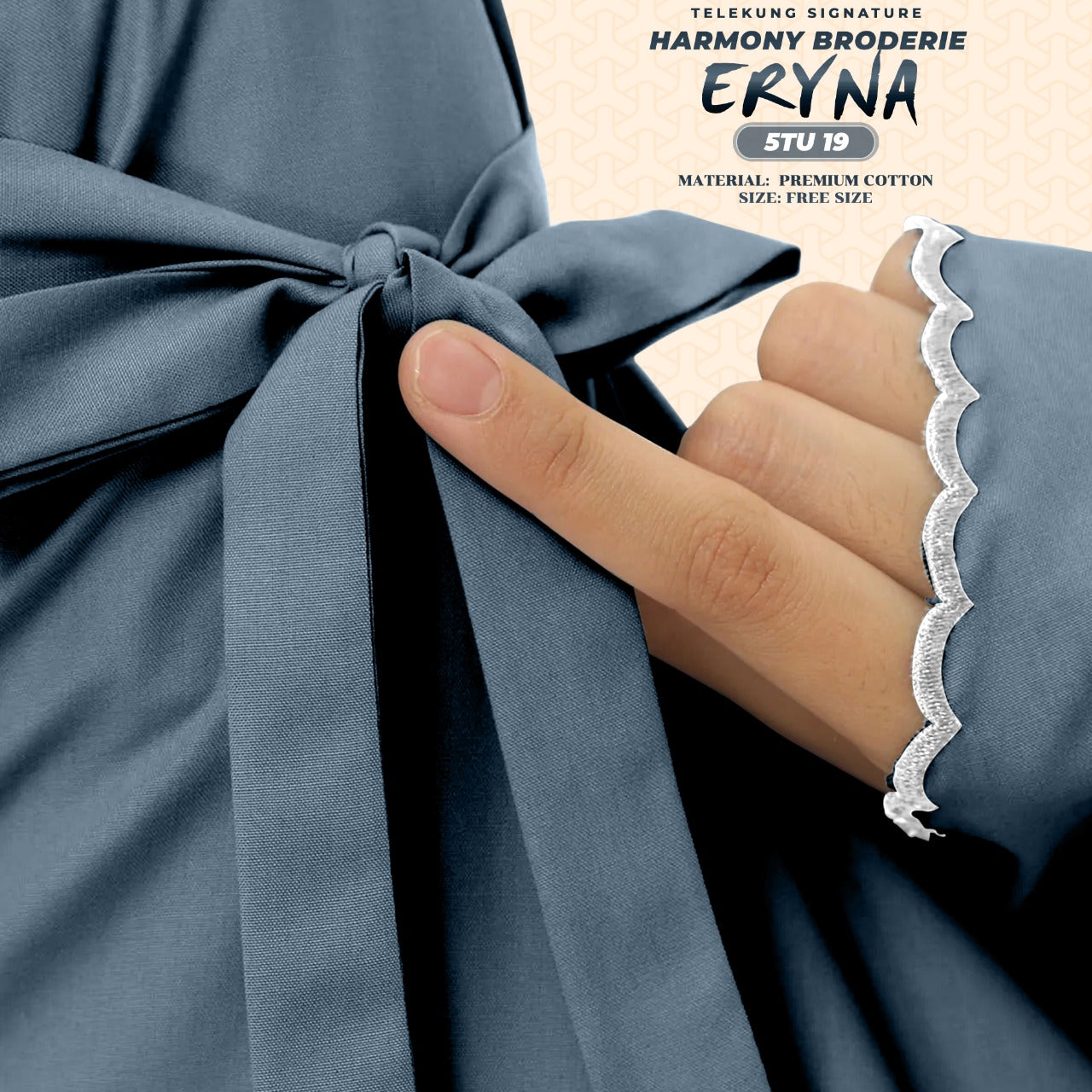 Telekung Inspired SK Harmony Broderie Eryna Collection Free Woven bag (5TU)