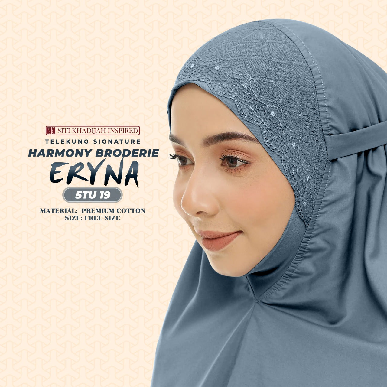 Telekung Inspired SK Harmony Broderie Eryna Collection Free Woven bag (5TU)
