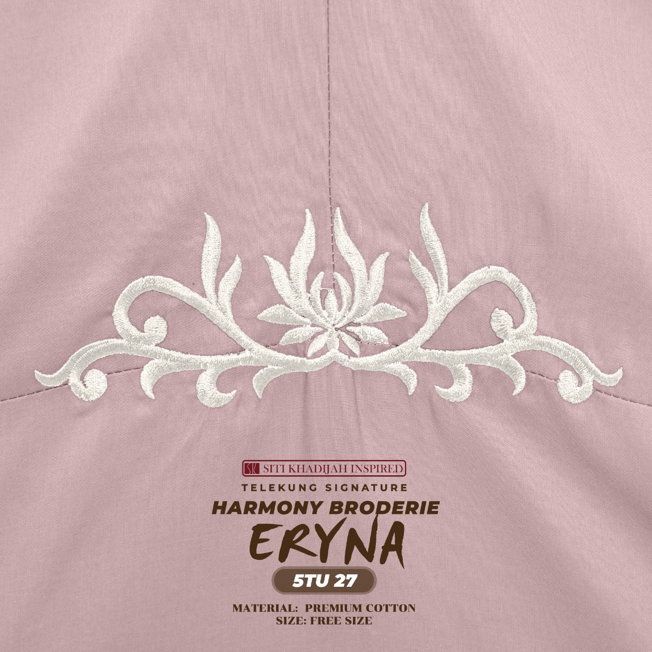 Telekung Inspired SK Harmony Broderie Eryna Collection Free Woven bag (5TU)