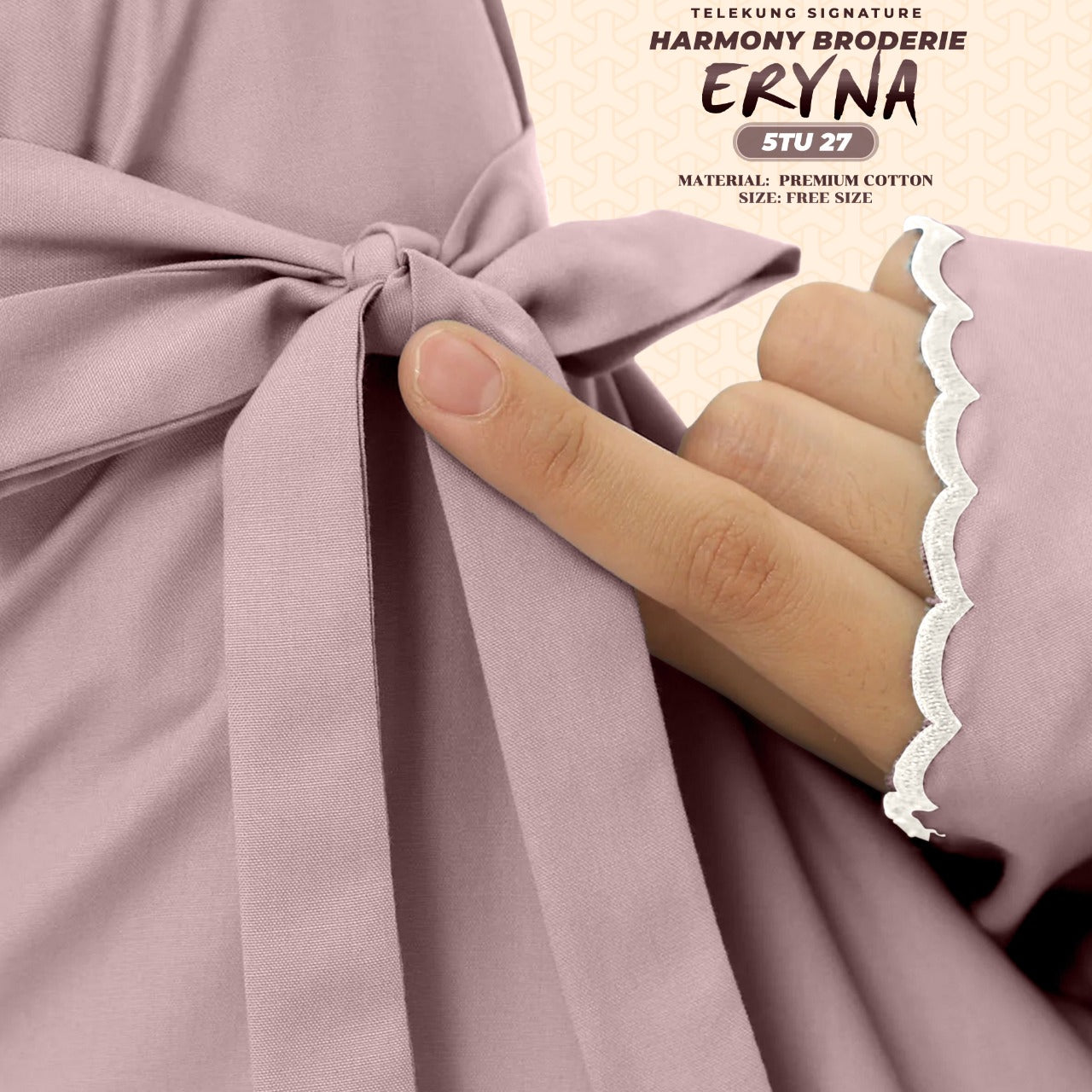 Telekung Inspired SK Harmony Broderie Eryna Collection Free Woven bag (5TU)