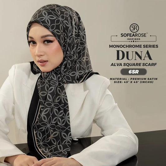 Sofearose Inspired Alva Monochrome Scarf Square Collection (5SR-6SR)