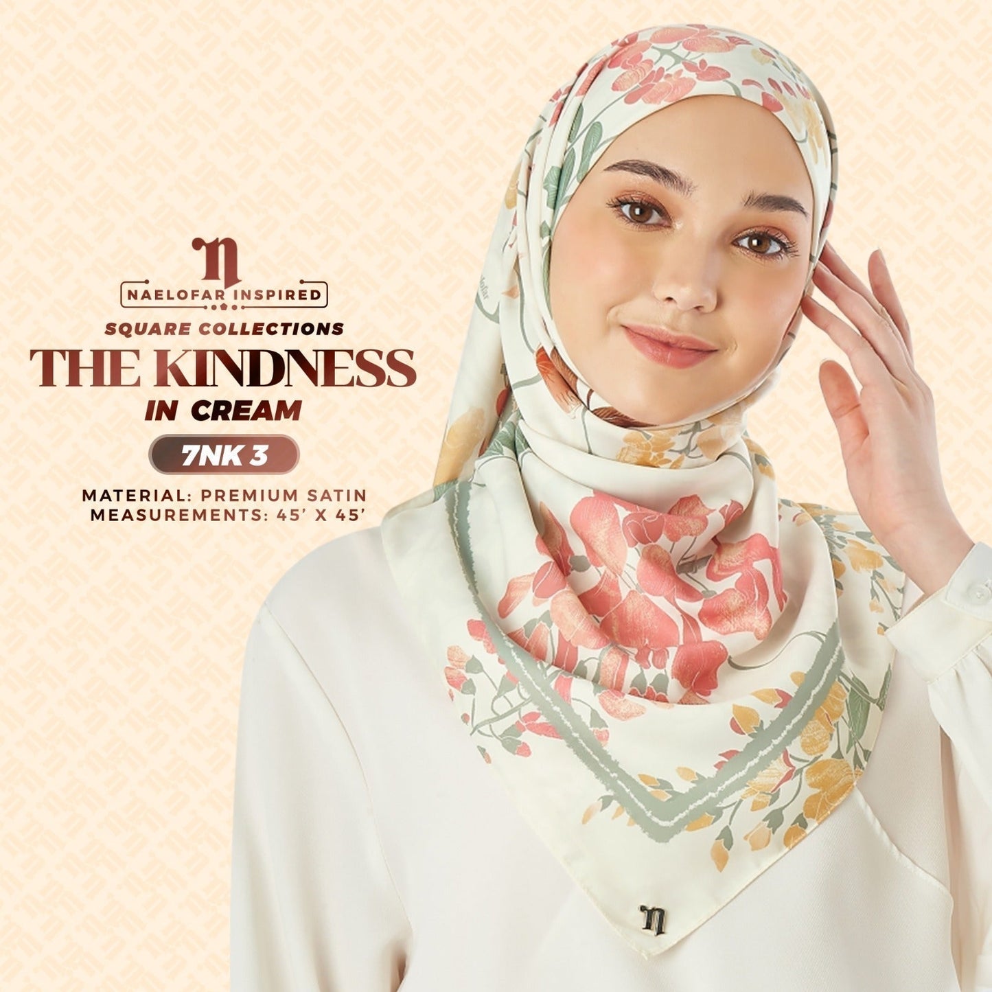 Naelofar Inspired The KINDNESS Printed SQ Collection