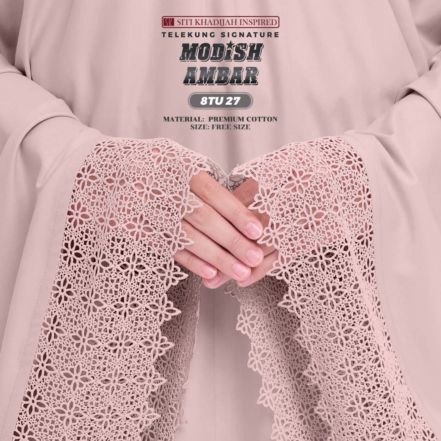 Telekung Siti Khadijah Inspired Modish Ambar Collection - Free Woven Bag (8TU)