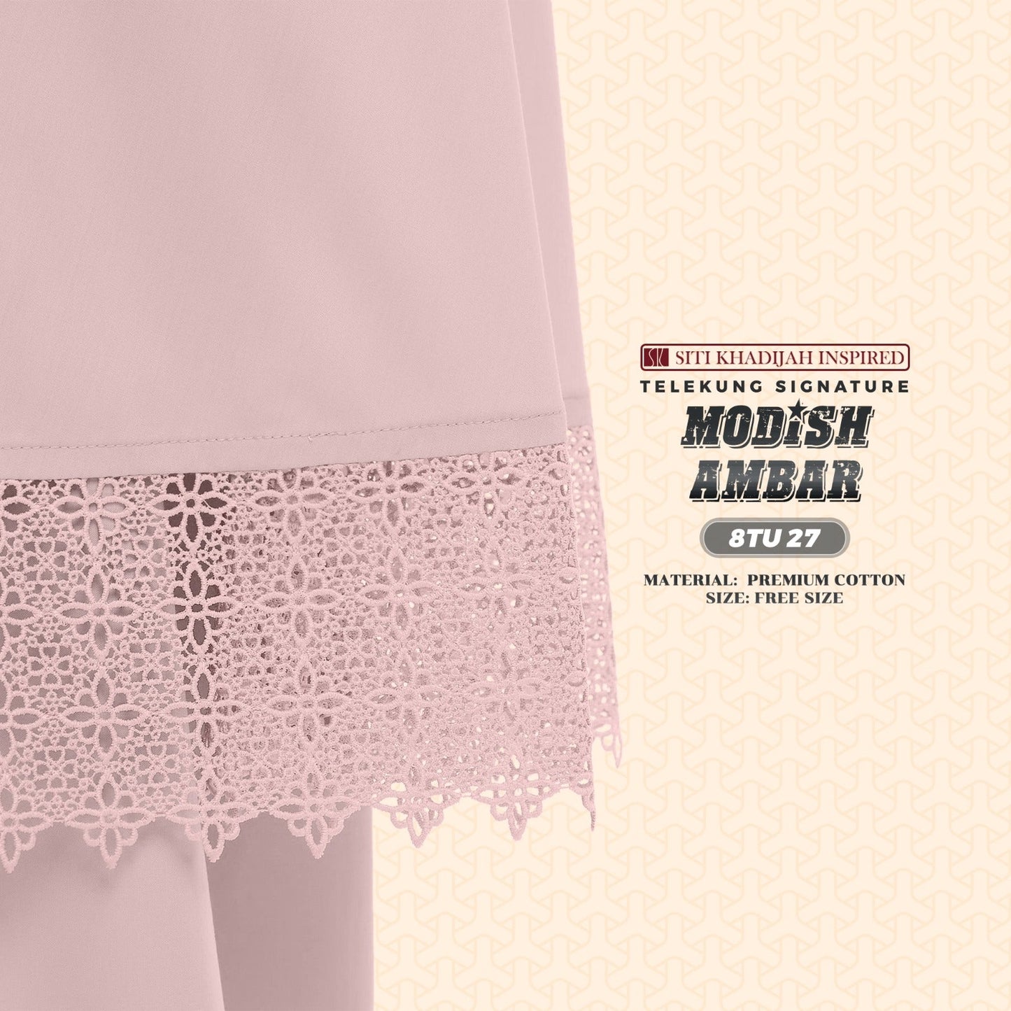 Telekung Siti Khadijah Inspired Modish Ambar Collection - Free Woven Bag (8TU)