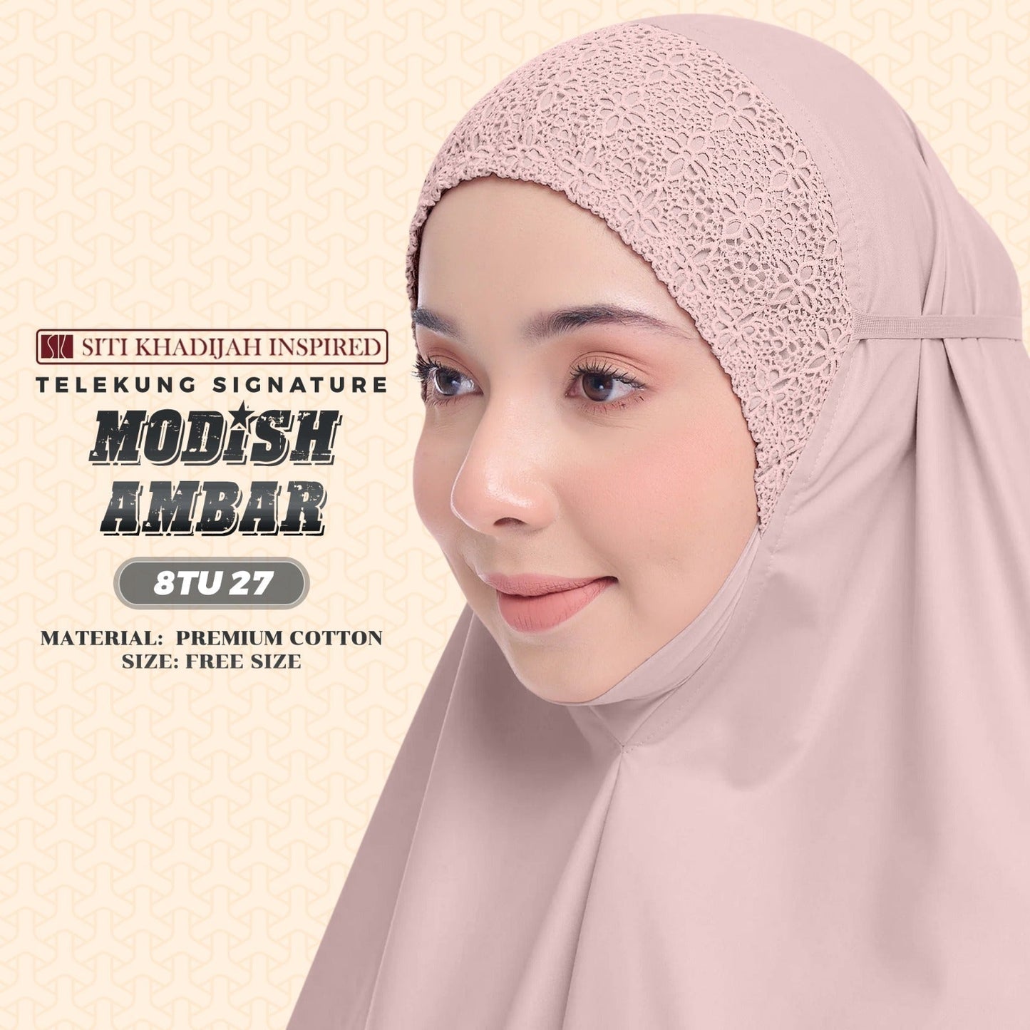 Telekung Siti Khadijah Inspired Modish Ambar Collection - Free Woven Bag (8TU)