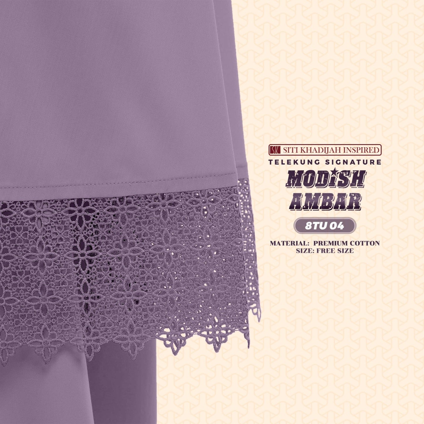Telekung Siti Khadijah Inspired Modish Ambar Collection - Free Woven Bag (8TU)