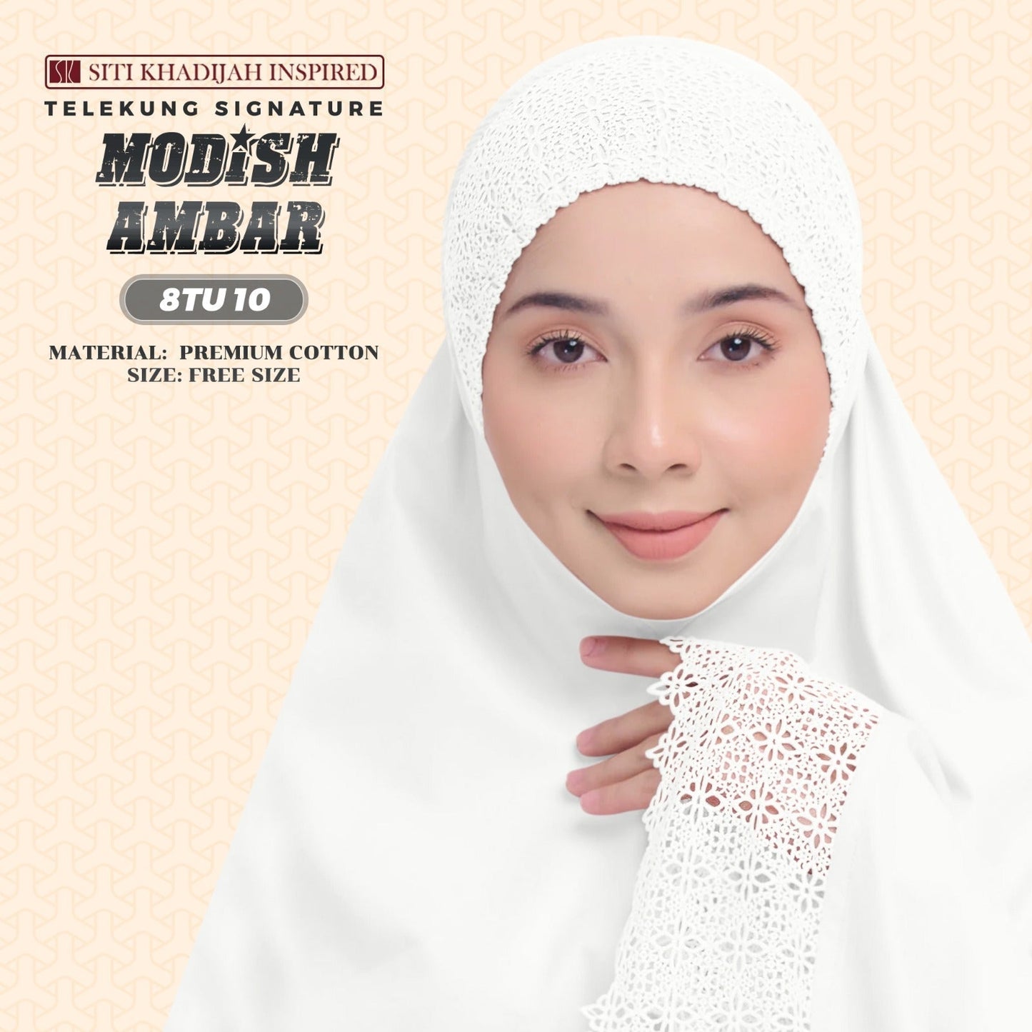 Telekung Siti Khadijah Inspired Modish Ambar Collection - Free Woven Bag