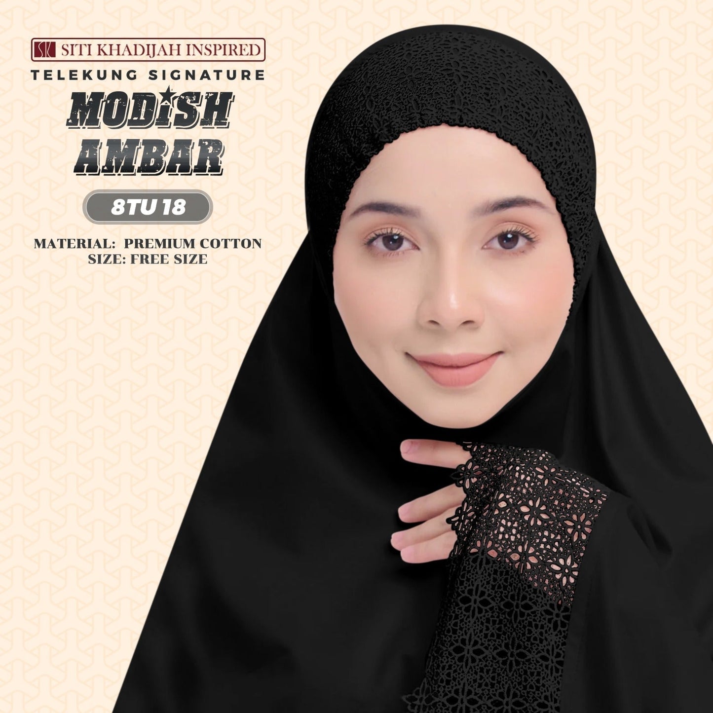 Telekung Siti Khadijah Inspired Modish Ambar Collection - Free Woven Bag (8TU)