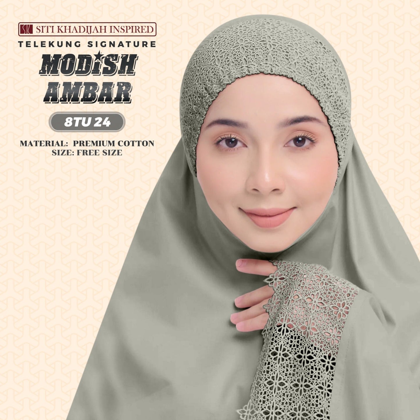 Telekung Siti Khadijah Inspired Modish Ambar Collection - Free Woven Bag (8TU)