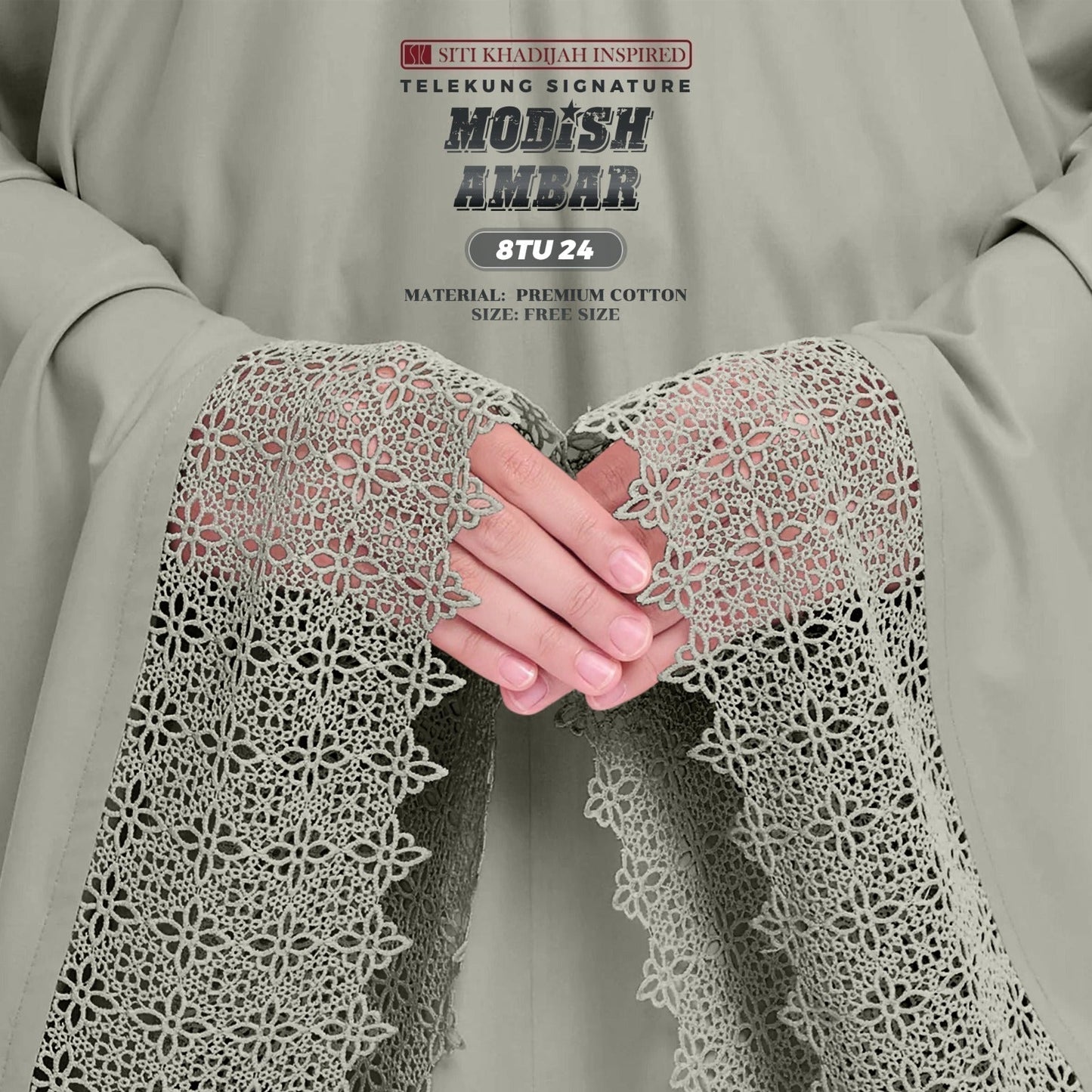 Telekung Siti Khadijah Inspired Modish Ambar Collection - Free Woven Bag (8TU)