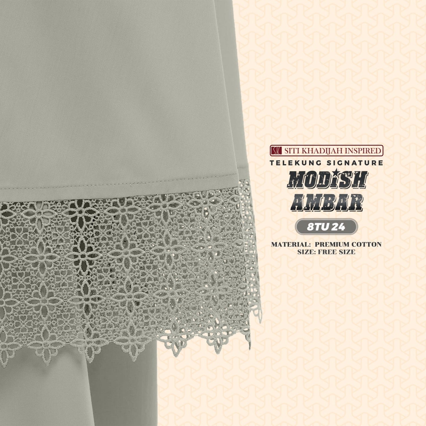 Telekung Siti Khadijah Inspired Modish Ambar Collection - Free Woven Bag (8TU)