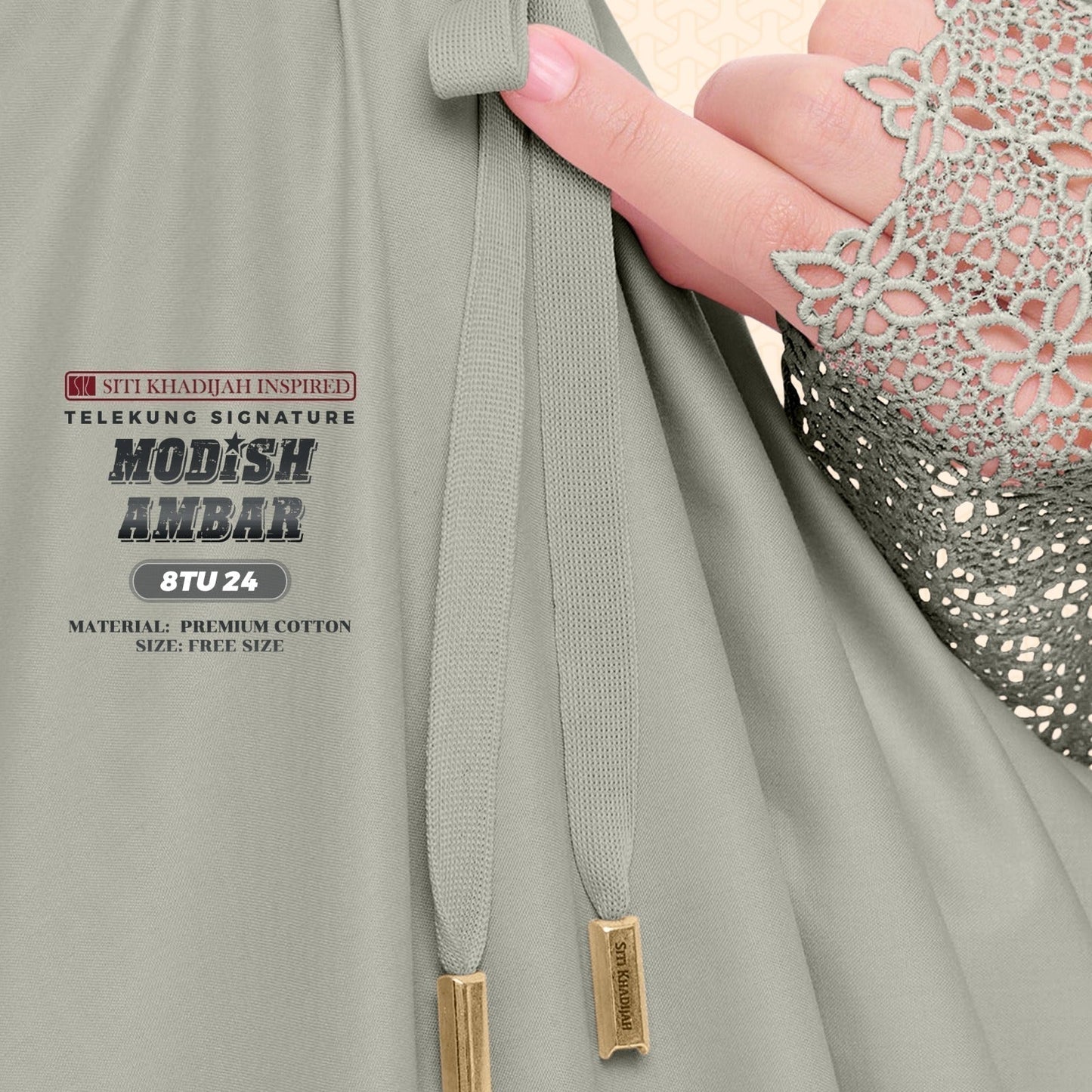 Telekung Siti Khadijah Inspired Modish Ambar Collection - Free Woven Bag (8TU)