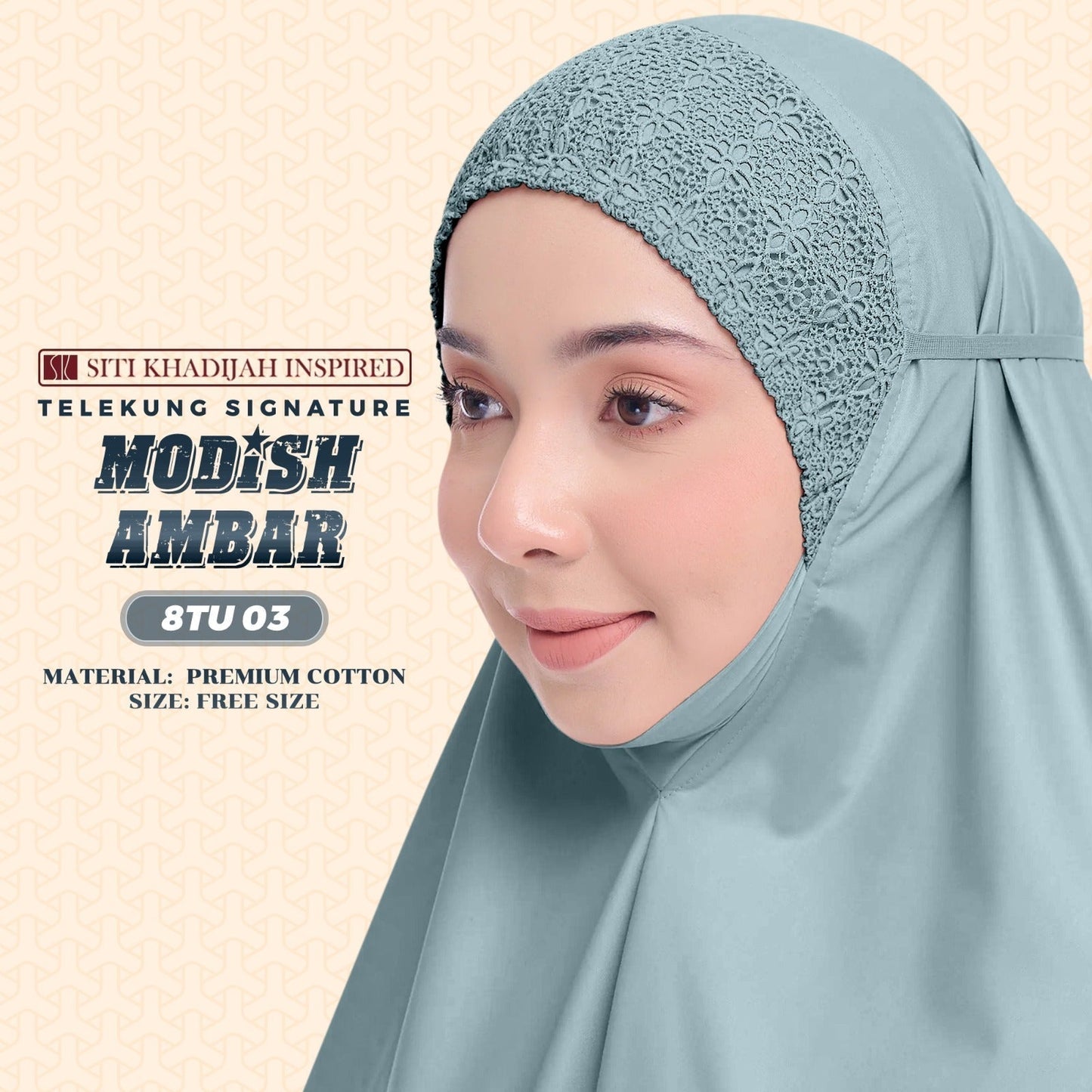Telekung Siti Khadijah Inspired Modish Ambar Collection - Free Woven Bag (8TU)