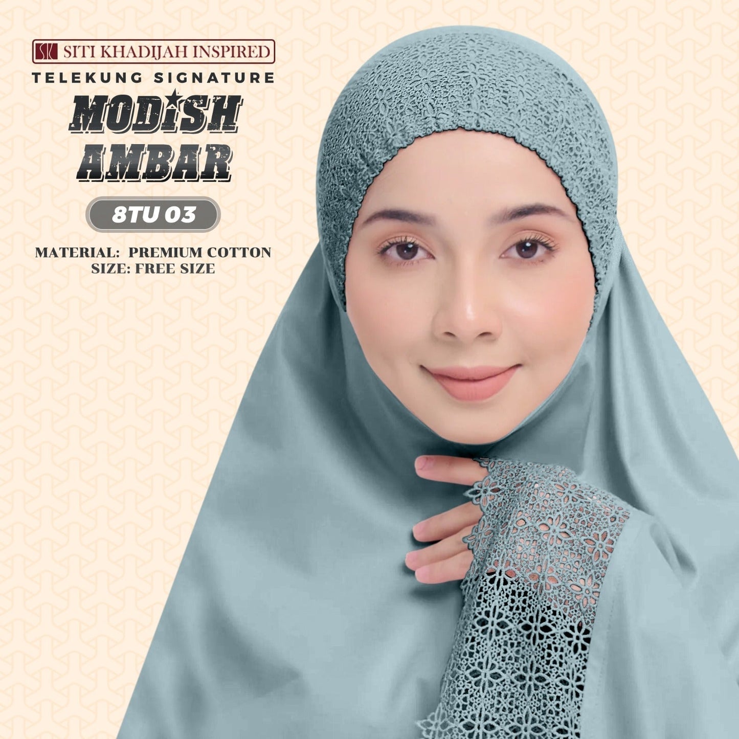 Telekung Siti Khadijah Inspired Modish Ambar Collection - Free Woven Bag (8TU)