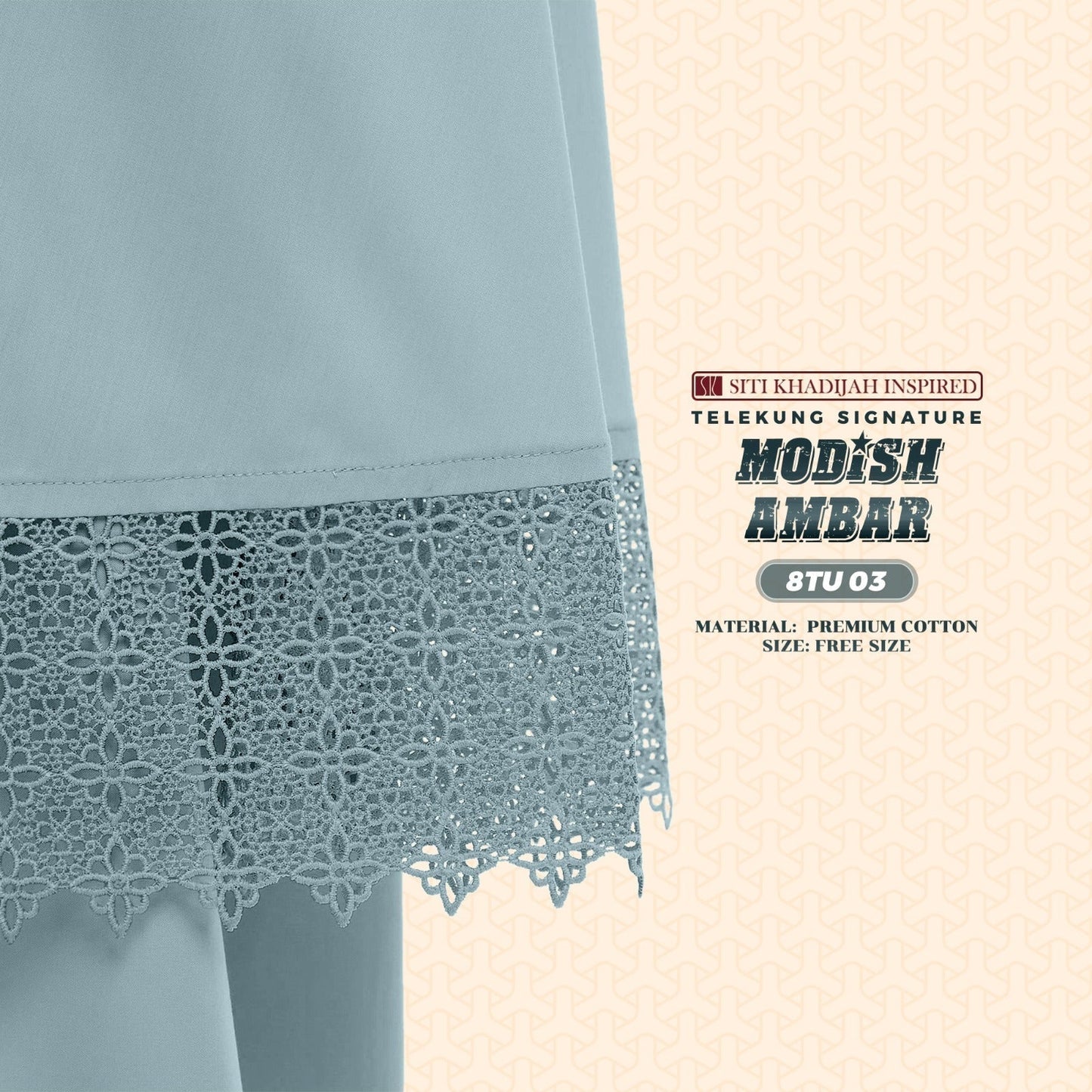 Telekung Siti Khadijah Inspired Modish Ambar Collection - Free Woven Bag (8TU)