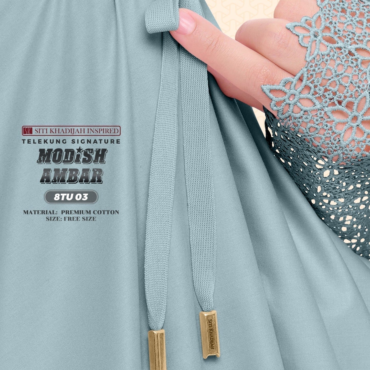 Telekung Siti Khadijah Inspired Modish Ambar Collection - Free Woven Bag (8TU)